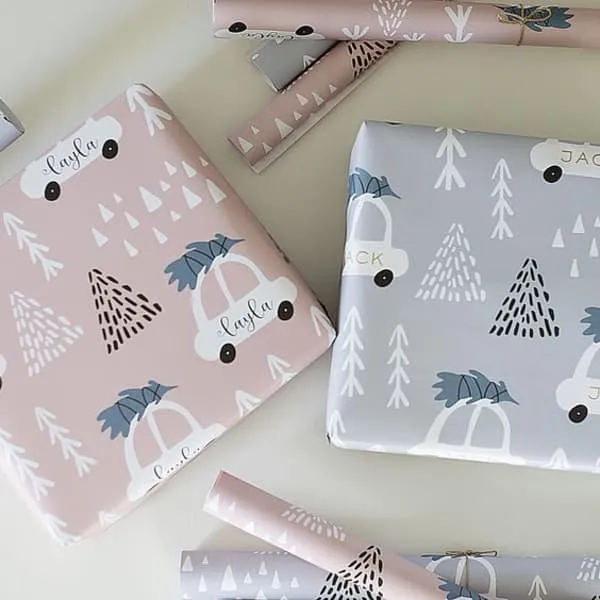 Custom printed wrapping paper sheets for branded packaging