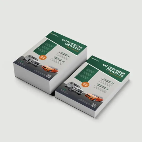 Stacked bulk printed flyers and leaflets ready for distribution