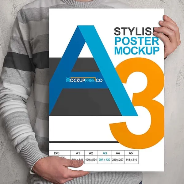 Custom printed poster held in hands