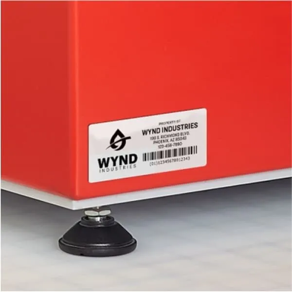 Custom Hi-Tac Vinyl machine stickers applied to equipment