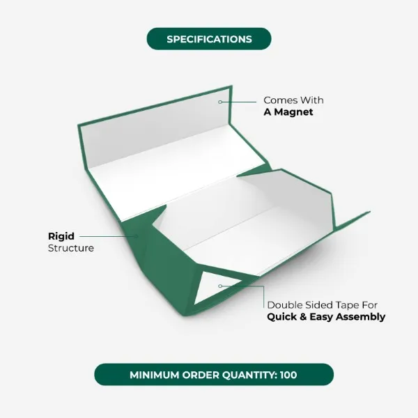 Collapsible rigid box construction and magnetic flap