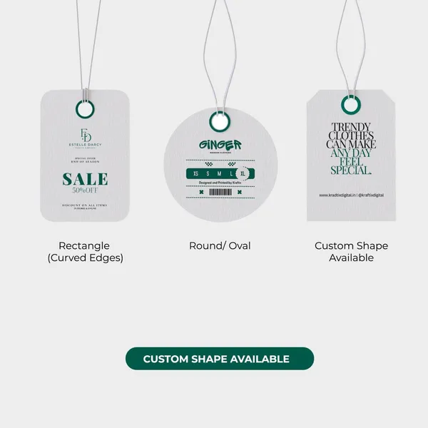 Non-tear hang tag layout with space for logo, price, size and product information