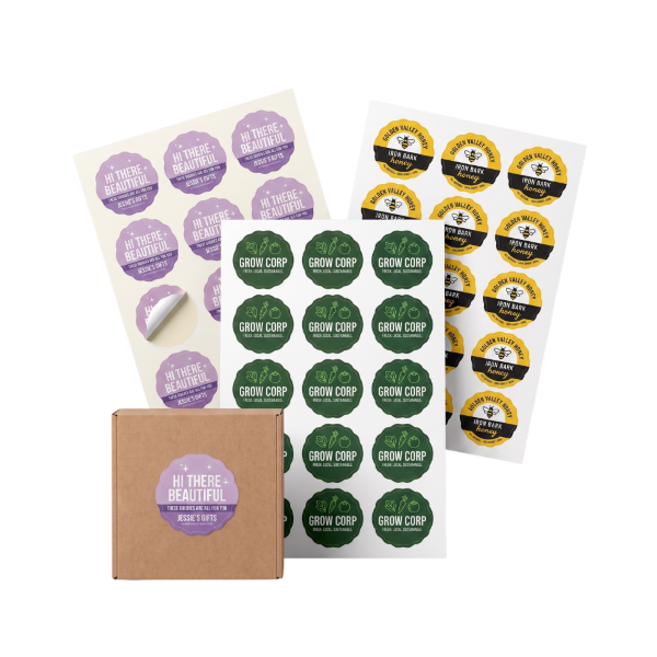 Custom scallop sticker with rounded decorative edge