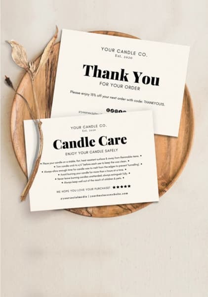 Candle Care Cards