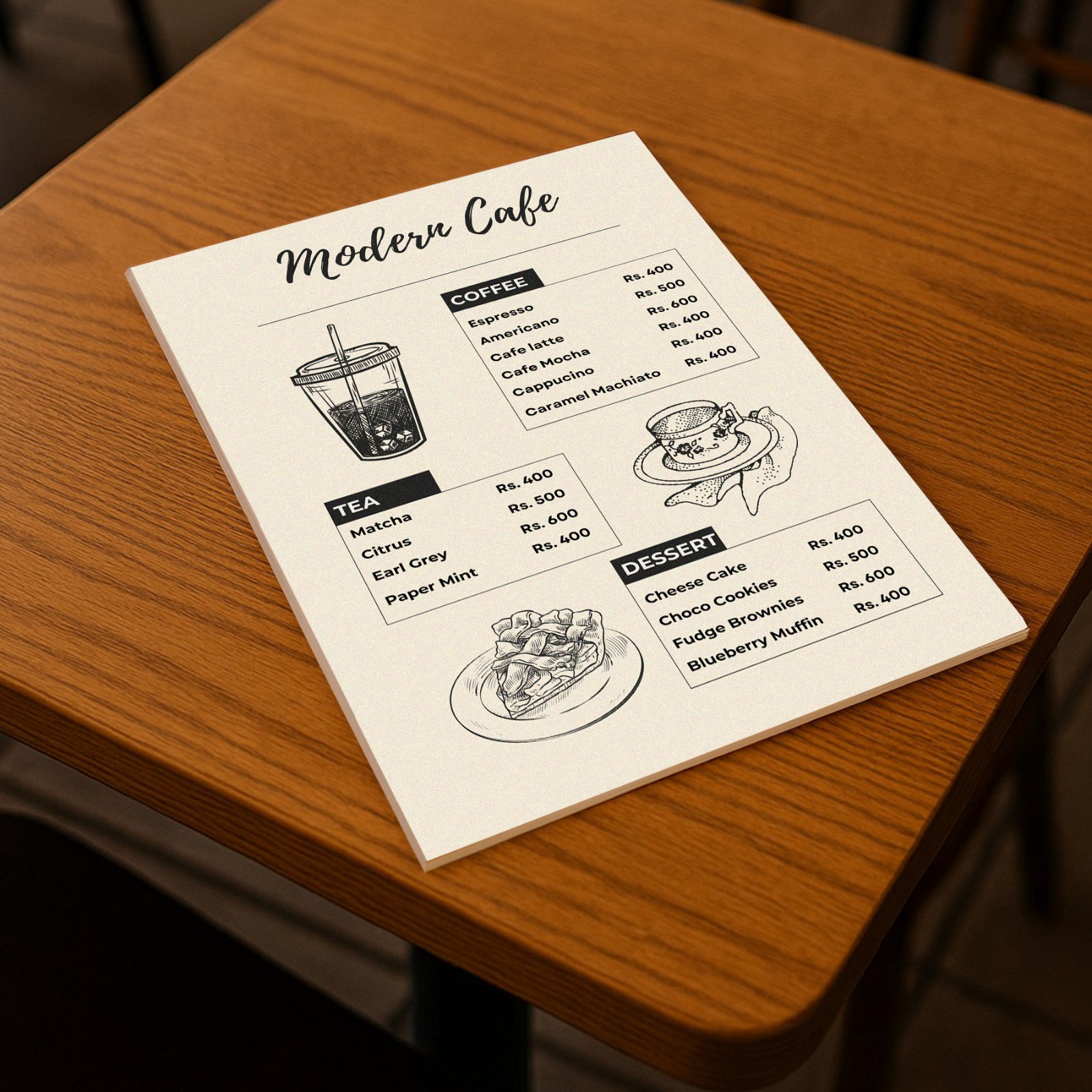 Single Leaf Foam Board Menu