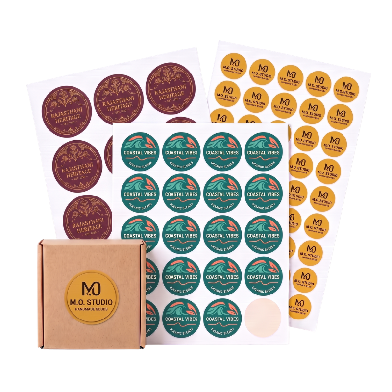 Custom round stickers and circle labels printed full colour