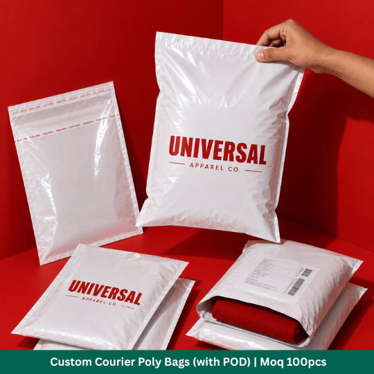 Courier poly bag On a parcel