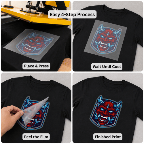 Applying a DTF transfer with a heat press