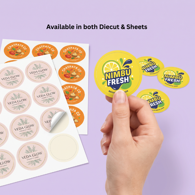 Round Sticker Shape Custom Round Stickers (Circle Labels) — MOQ 25, Ships in 3 Days India