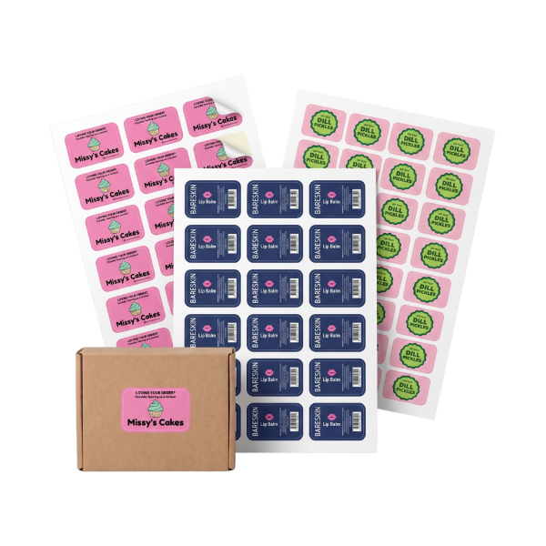 Custom rounded corner stickers, square and rectangle labels with clean curved corners